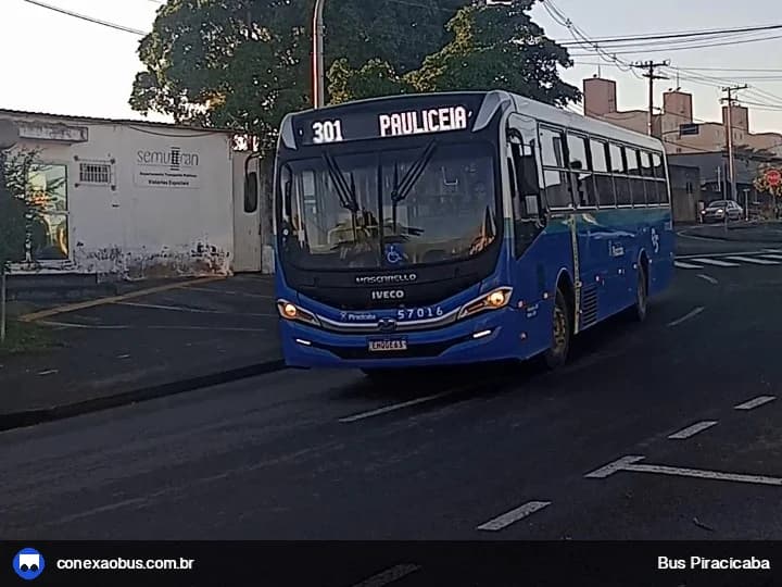 Ônibus Mascarello GRAN Via 2023, da Rápido Sumaré | Pira Mobilidade, prefixo 57016, linha 301 Paulicéia /Centro, em Piracicaba-SP