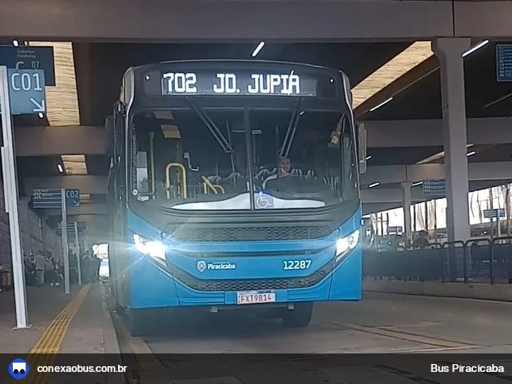 Ônibus CAIO Apache Vip V, da Rápido Sumaré | Pira Mobilidade, prefixo 12287, linha 702 JD. Jupiá, em Piracicaba-SP