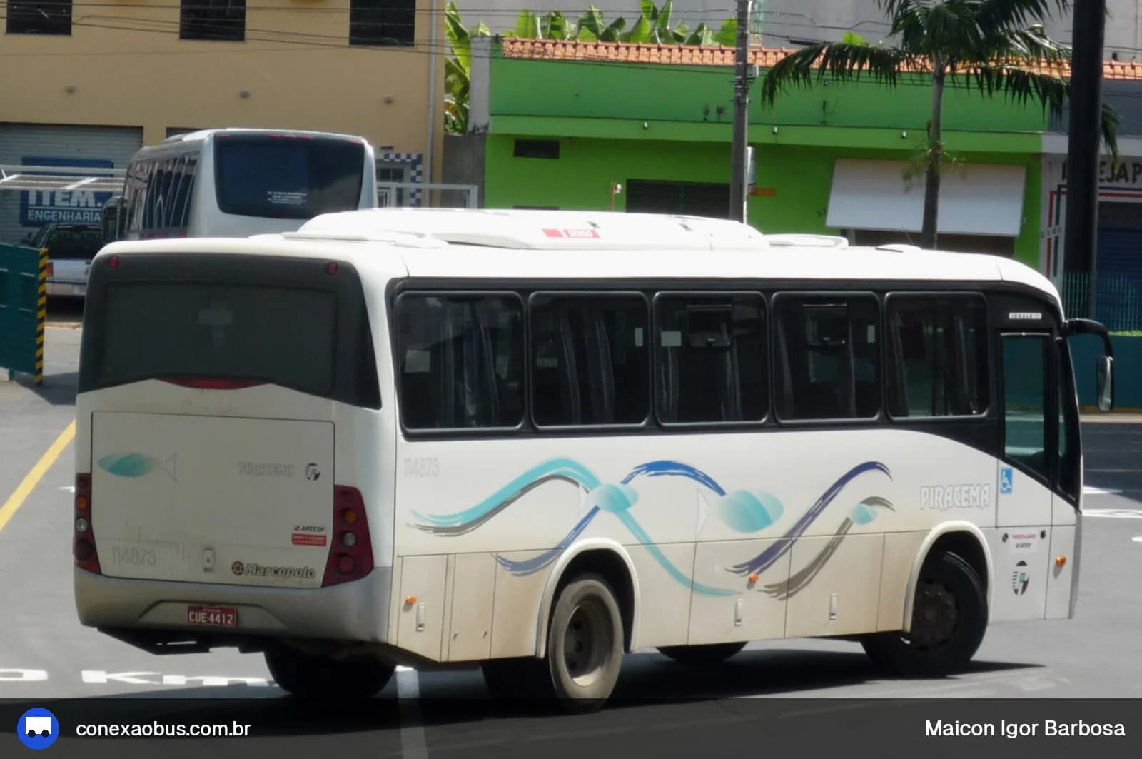 Ônibus Marcopolo Senior 770, da Viação Piracema de Transportes Ltda, prefixo 114873, em Piracicaba-SP