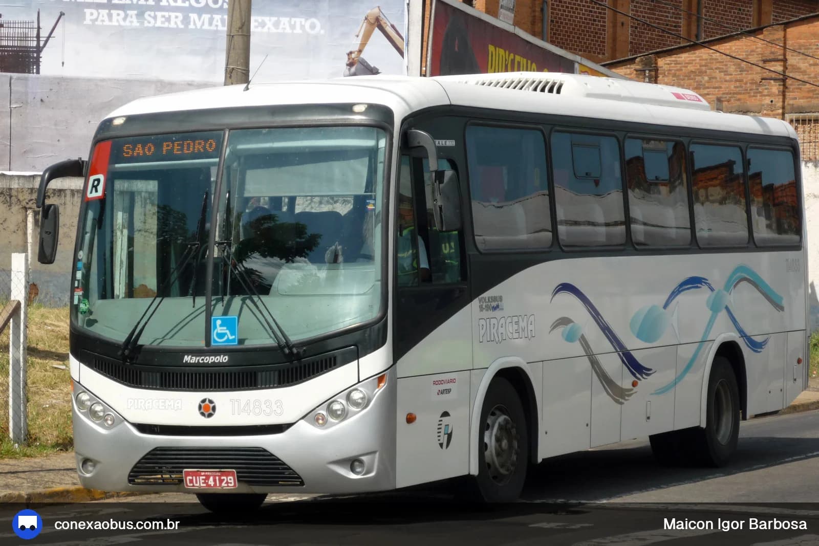 Ônibus Marcopolo Senior 770, da Viação Piracema de Transportes Ltda, prefixo 114833, em Piracicaba-SP