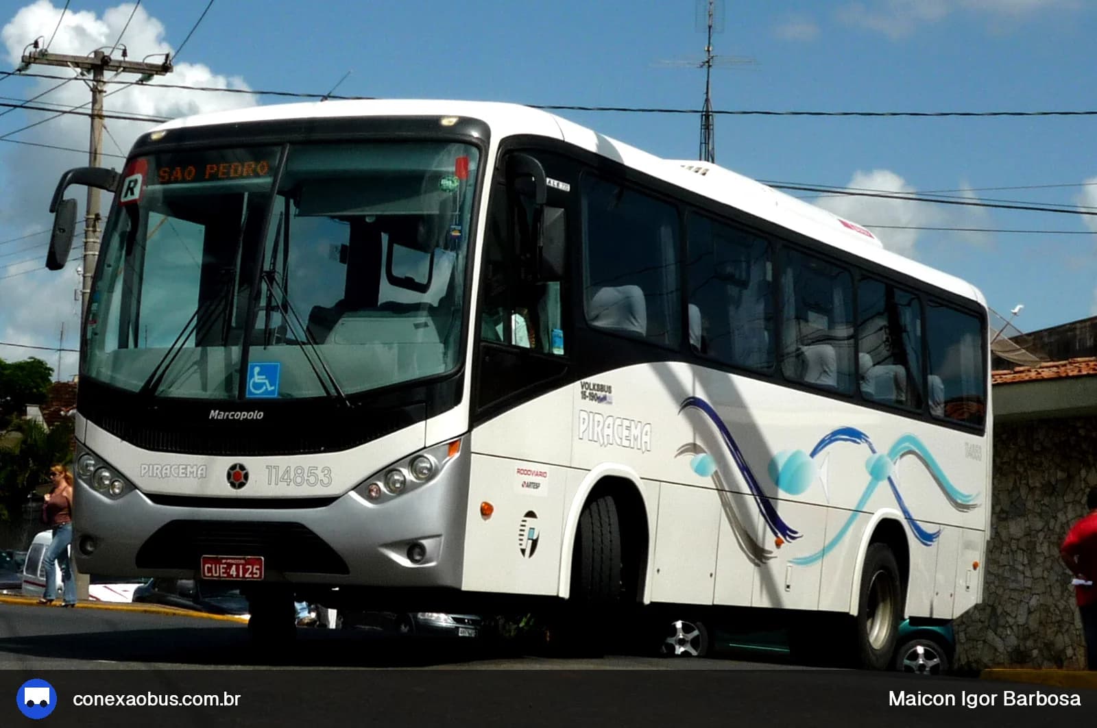 Ônibus Marcopolo Senior 770, da Viação Piracema de Transportes Ltda, prefixo 114853, em Piracicaba-SP