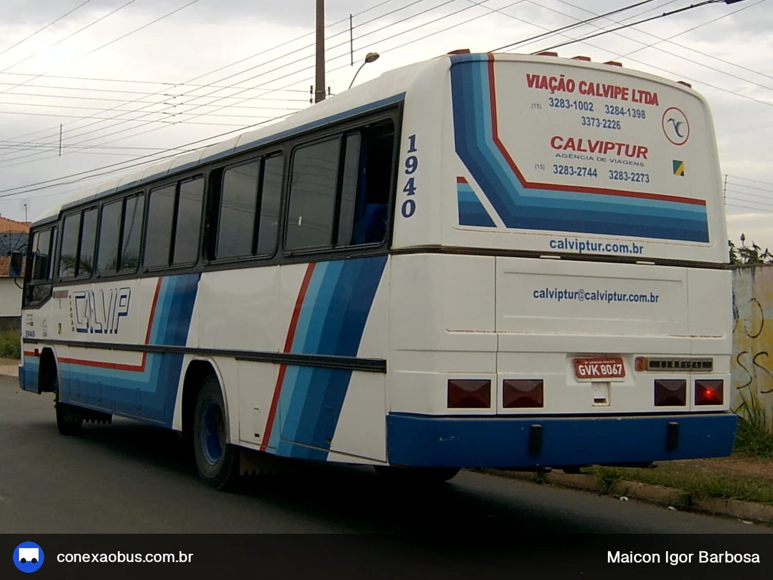 Ônibus Nielson Diplomata 310, da Viação Calvip, prefixo 1940, em Laranjal Paulista-SP