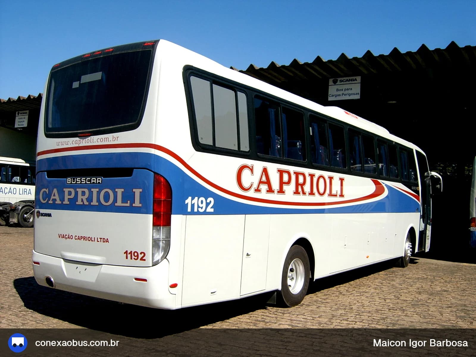 Ônibus Busscar Elegance 360, da Viação Caprioli, prefixo 1192, em Sumaré-SP
