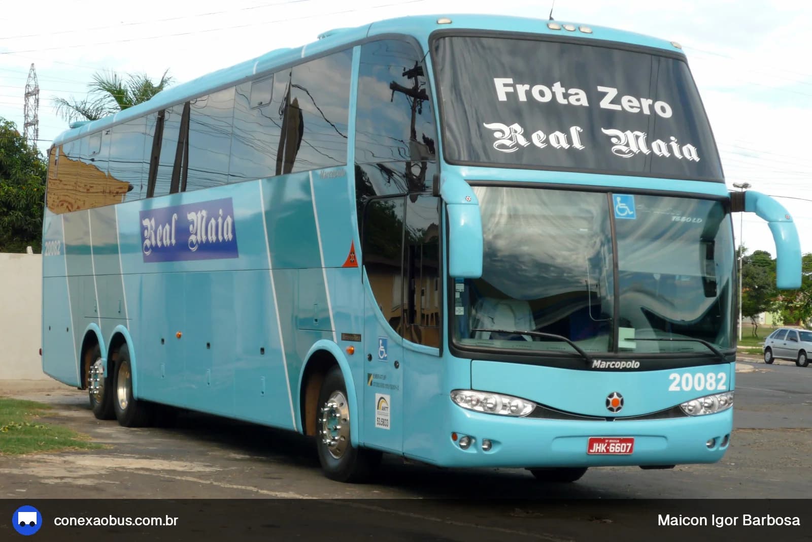 Ônibus Marcopolo Paradiso G6 1550 LD, da Real Maia Transportes, prefixo 20082, em Sumaré-SP