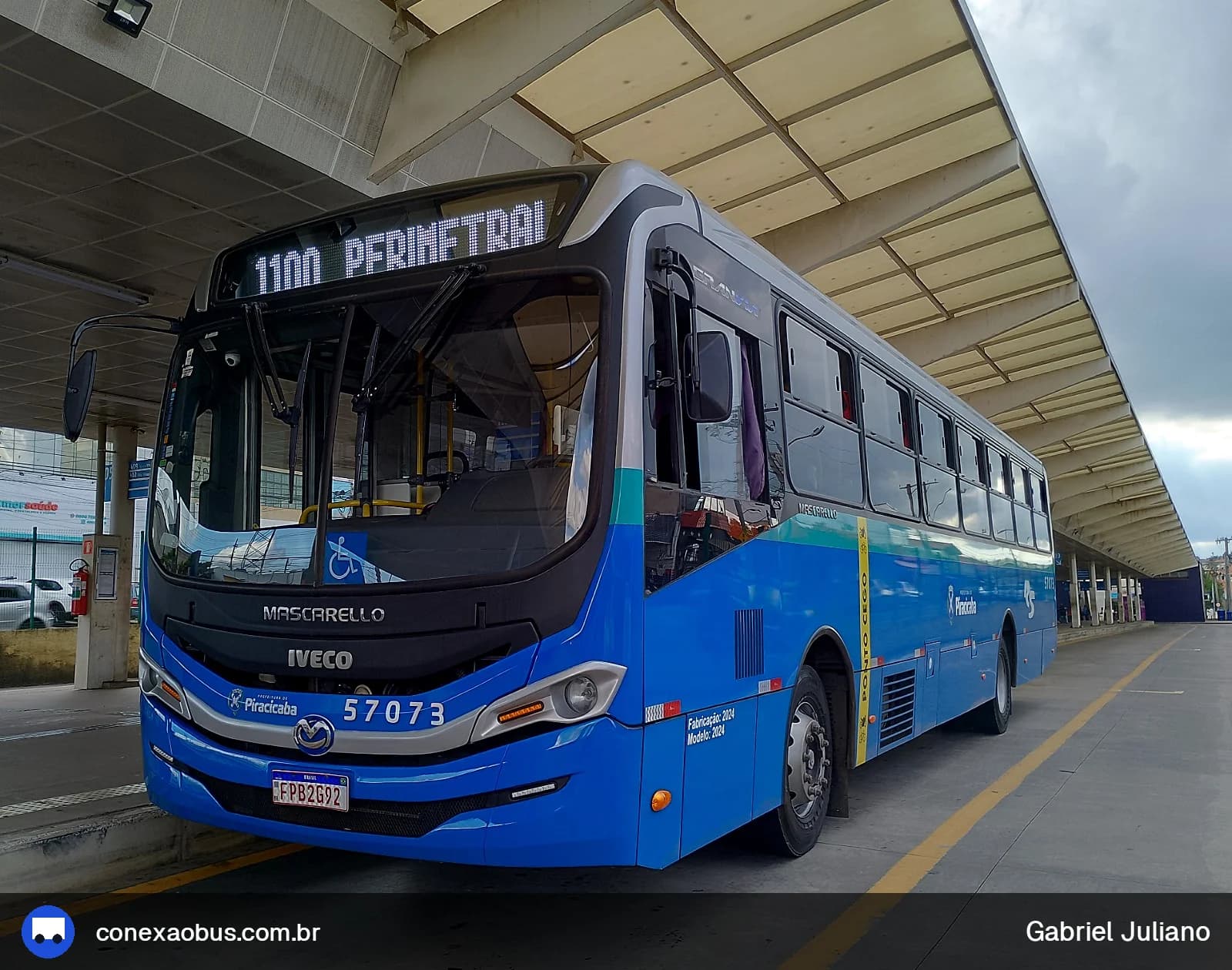 Ônibus Mascarello GRAN Via 2023, da Rápido Sumaré | Pira Mobilidade, prefixo 57073, em Piracicaba-SP