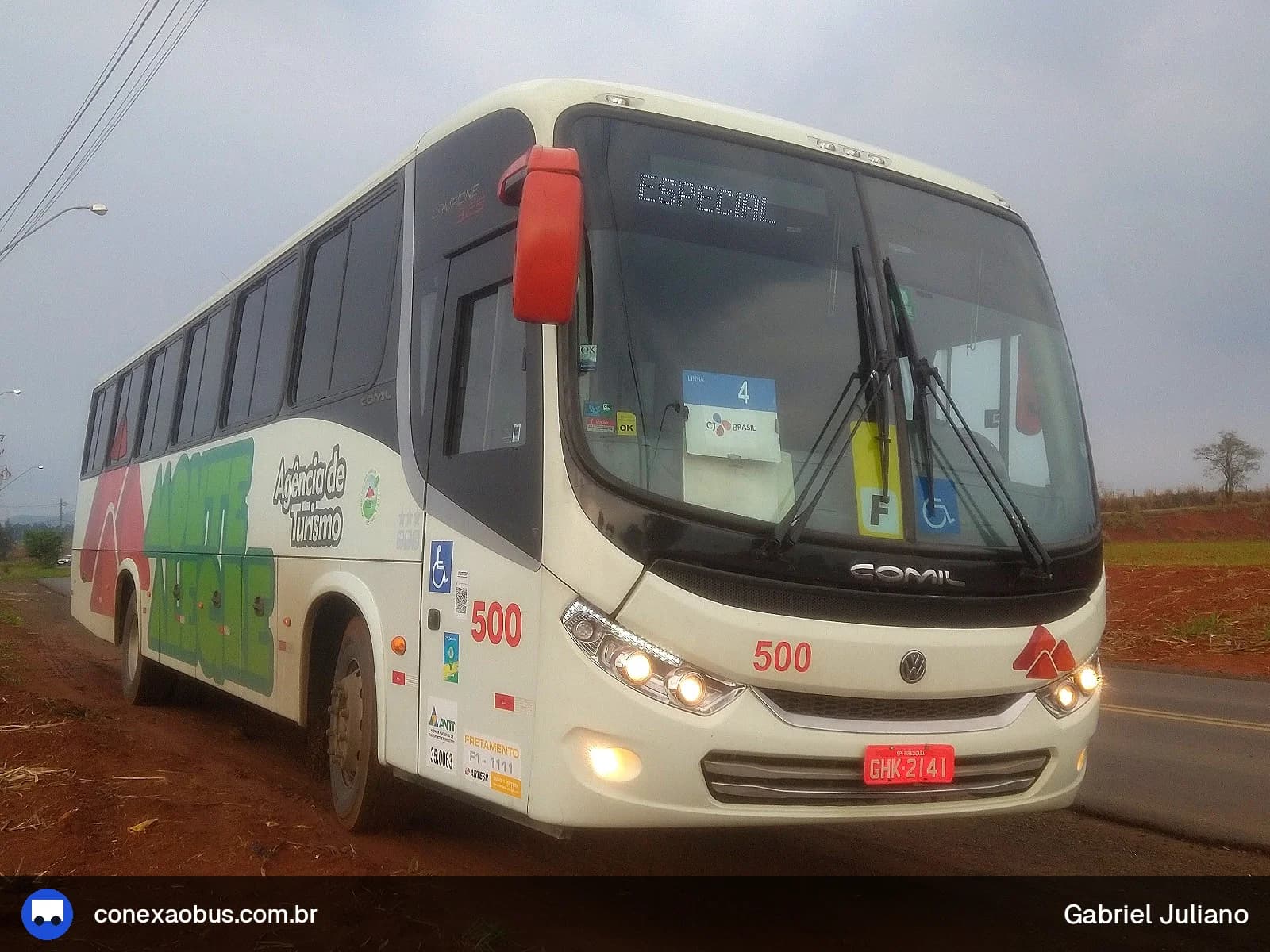 Ônibus Comil Campione 3.25 2014, da Monte Alegre Turismo, prefixo 500, linha 4 - CJ DO BRASIL, em Piracicaba-SP