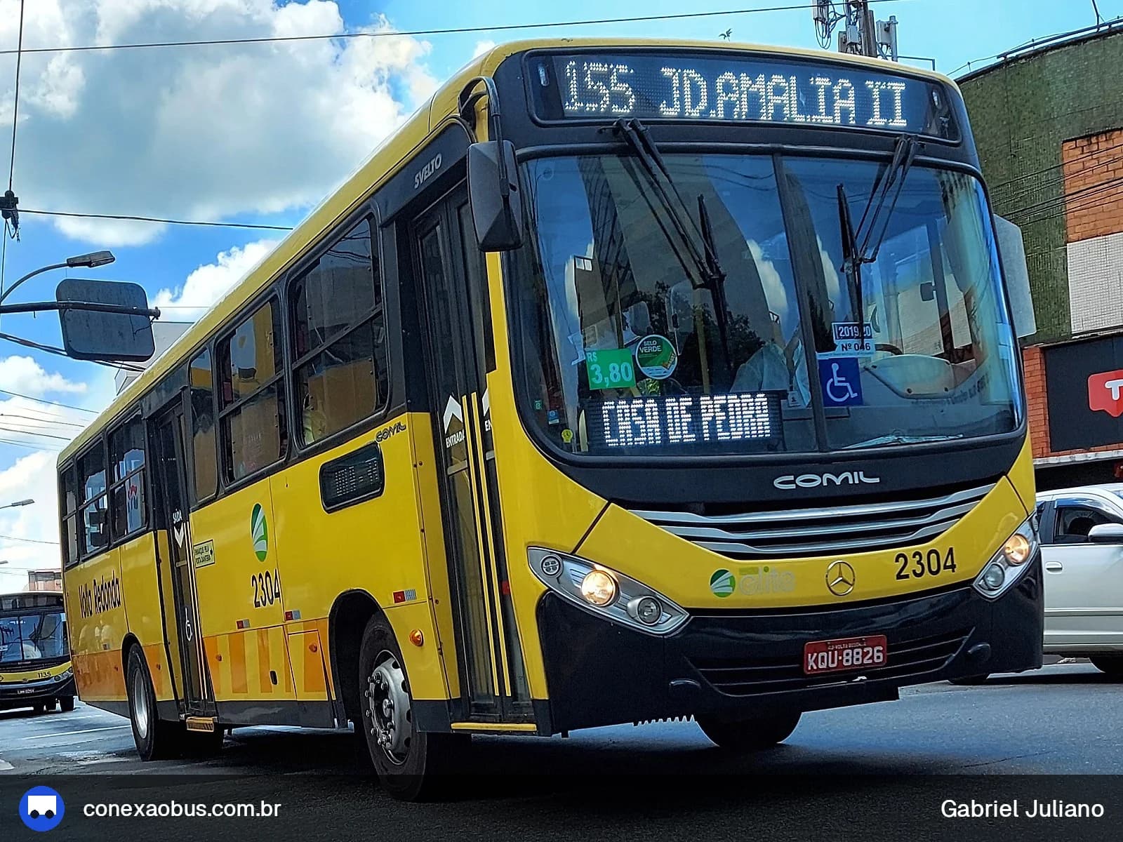 Ônibus Comil Svelto 2012, da Elite, Viação, prefixo 2304, em Volta Redonda-RJ