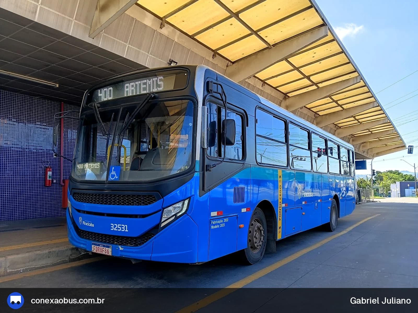 Ônibus CAIO Apache Vip V, da Rápido Sumaré | Pira Mobilidade, prefixo 32531, em Piracicaba-SP