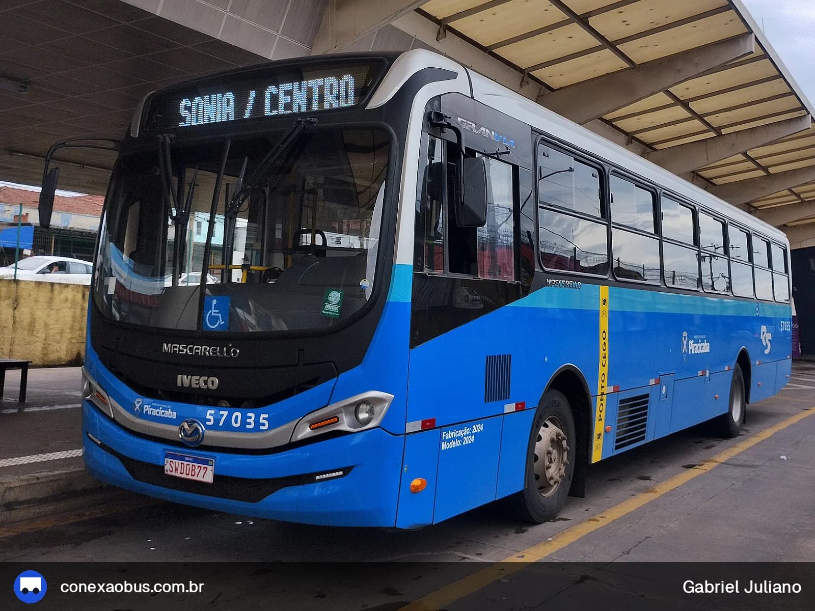 Ônibus Mascarello GRAN Via 2023, da Rápido Sumaré | Pira Mobilidade, prefixo 57035, em Piracicaba-SP