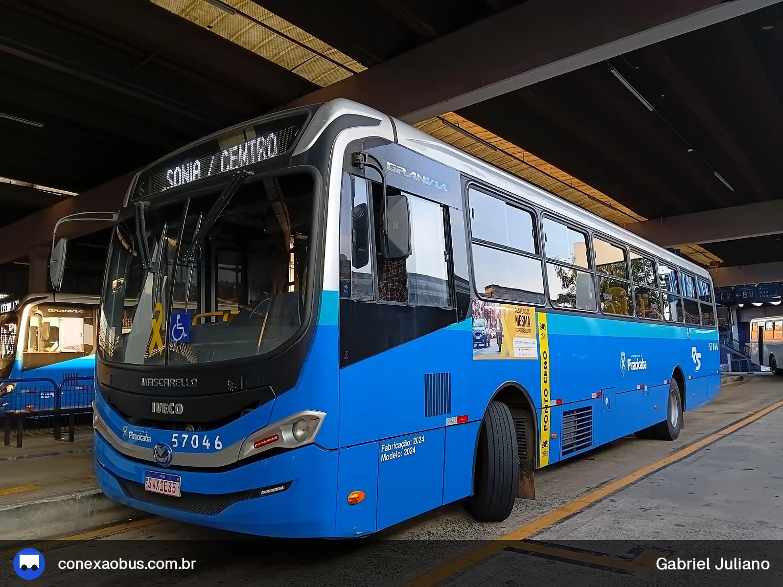 Ônibus Mascarello GRAN Via 2023, da Rápido Sumaré | Pira Mobilidade, prefixo 57046, em Piracicaba-SP