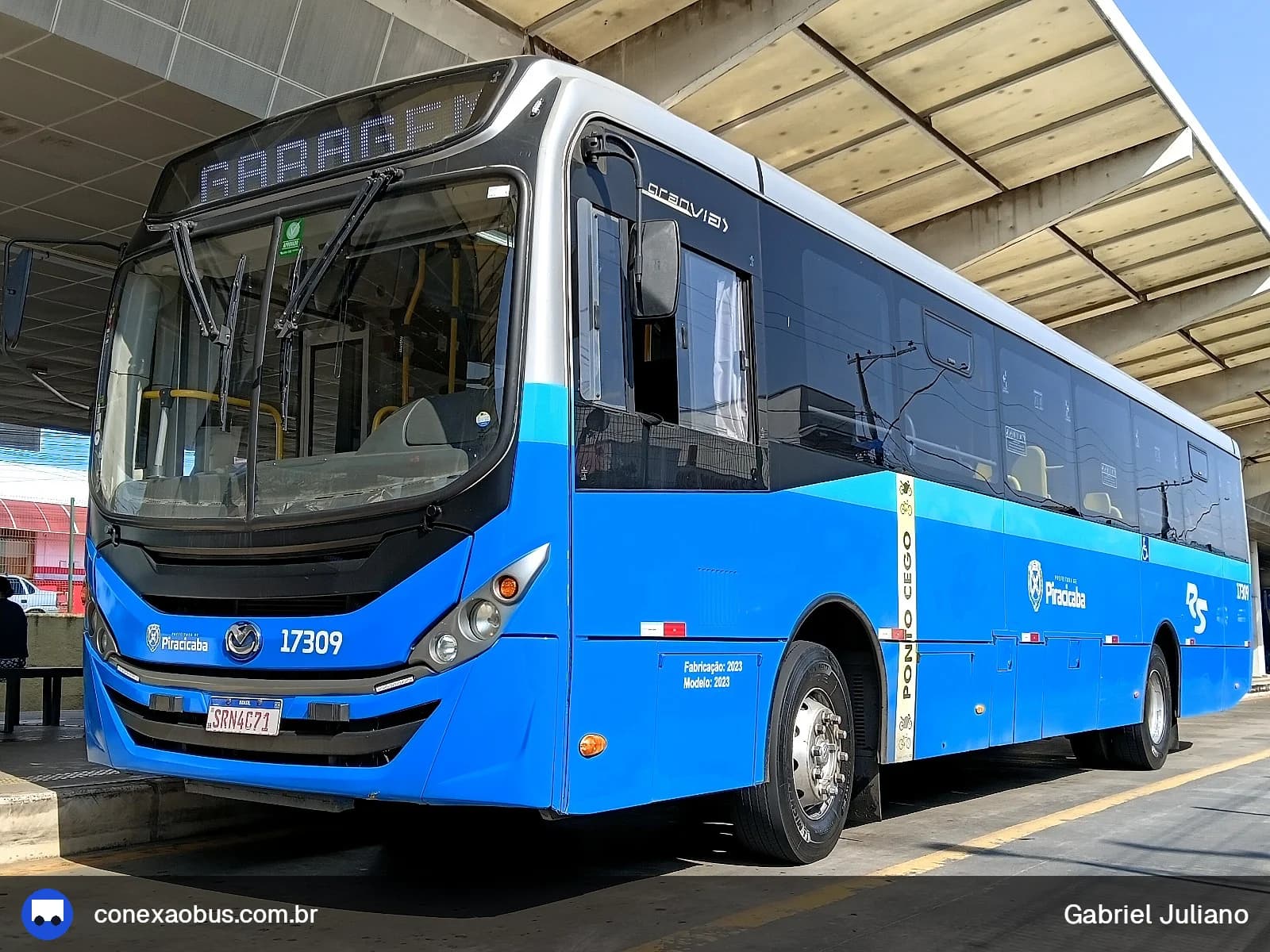Ônibus Mascarello GRAN Via 2014, da Rápido Sumaré | Pira Mobilidade, prefixo 17309, em Piracicaba-SP