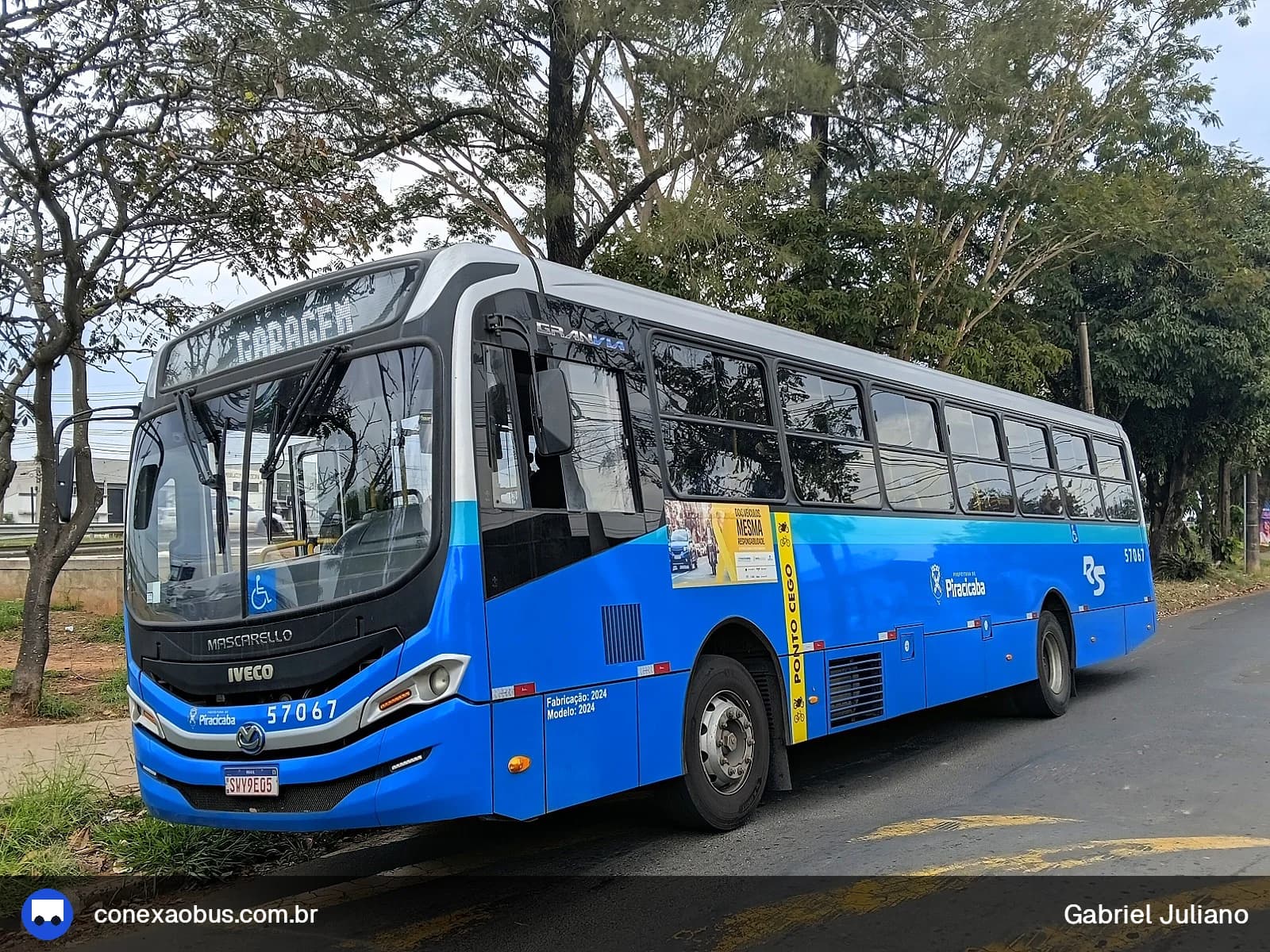 Ônibus Mascarello GRAN Via 2023, da Rápido Sumaré | Pira Mobilidade, prefixo 57067, em Piracicaba-SP