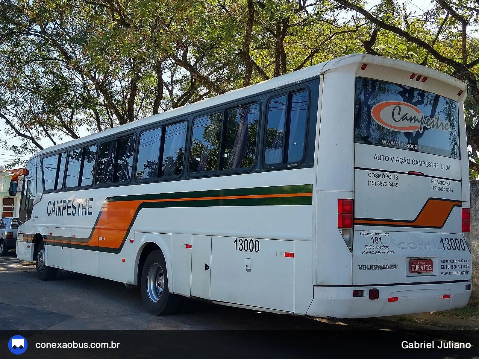 Ônibus Comil Campione Vision 3.25, da Viação Campestre, prefixo 13000, em Piracicaba-SP