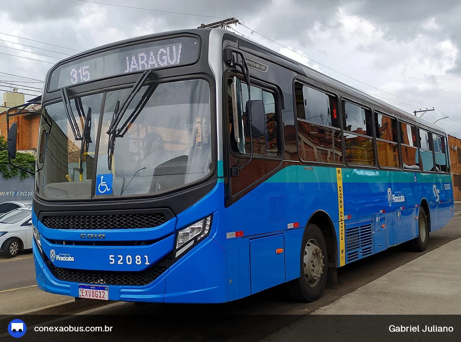 Ônibus CAIO Apache Vip V, da Rápido Sumaré | Pira Mobilidade, prefixo 52081, em Piracicaba-SP