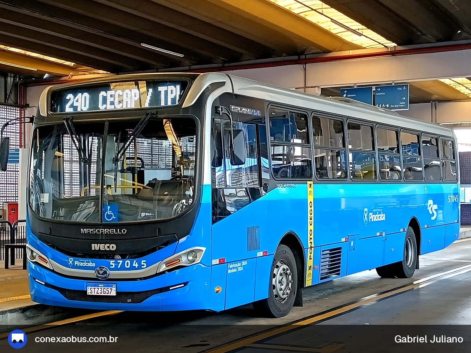 Ônibus Mascarello GRAN Via 2023, da Rápido Sumaré | Pira Mobilidade, prefixo 57045, em Piracicaba-SP