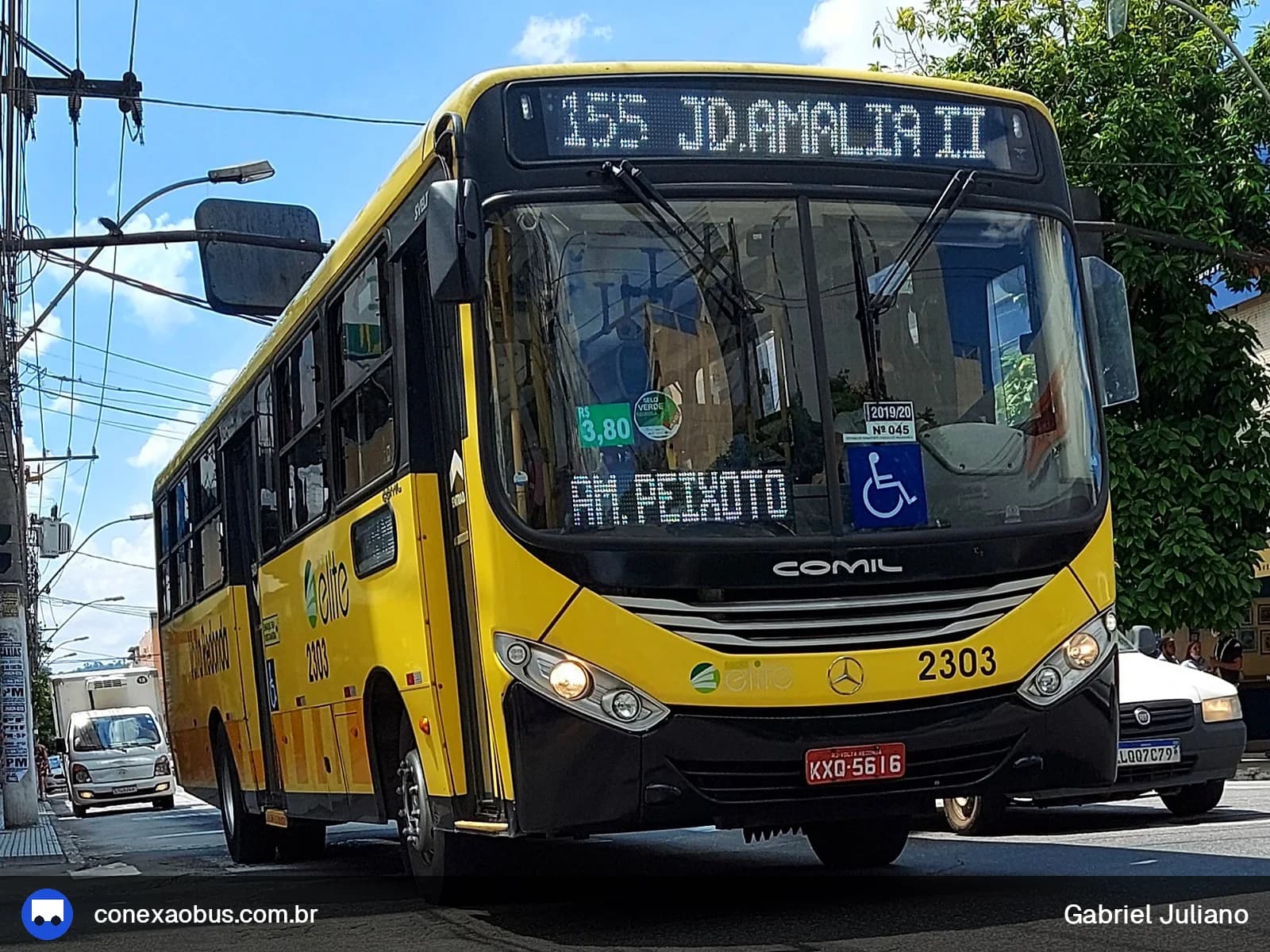 Ônibus Comil Svelto 2012, da Elite, Viação, prefixo 2303, em Volta Redonda-RJ