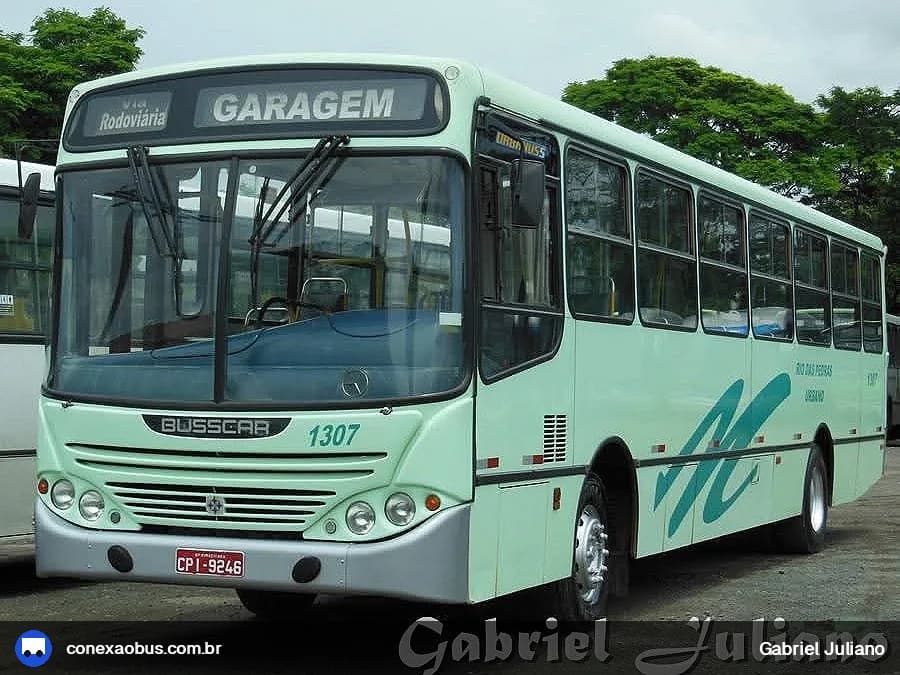 Ônibus Busscar Urbanuss, da VINCO - Viação Noivacolinense, prefixo 1307, em Piracicaba-SP