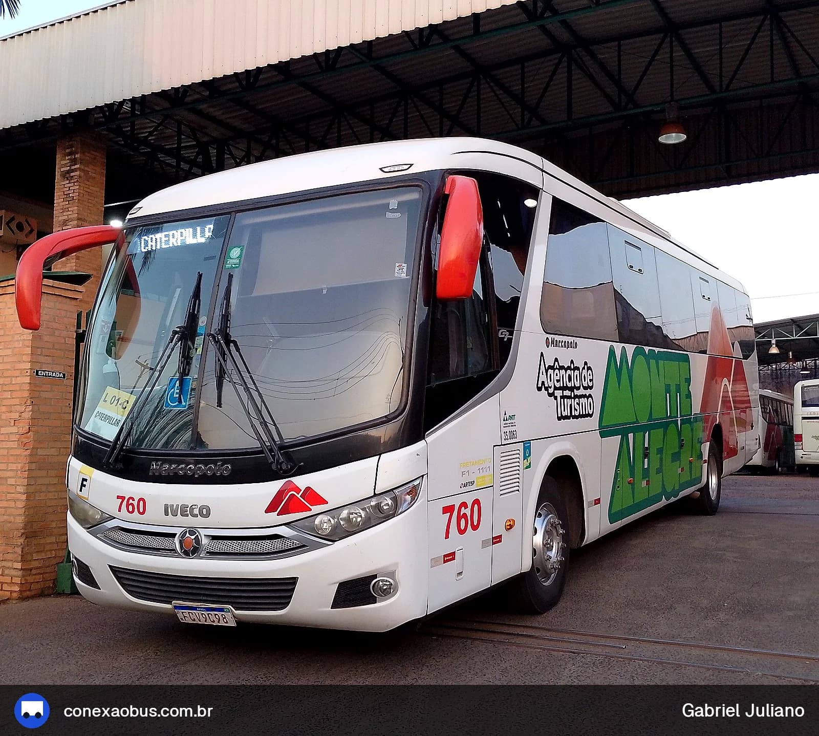 Ônibus Marcopolo Viaggio G7 900, da Monte Alegre Turismo, prefixo 760, em Piracicaba-SP