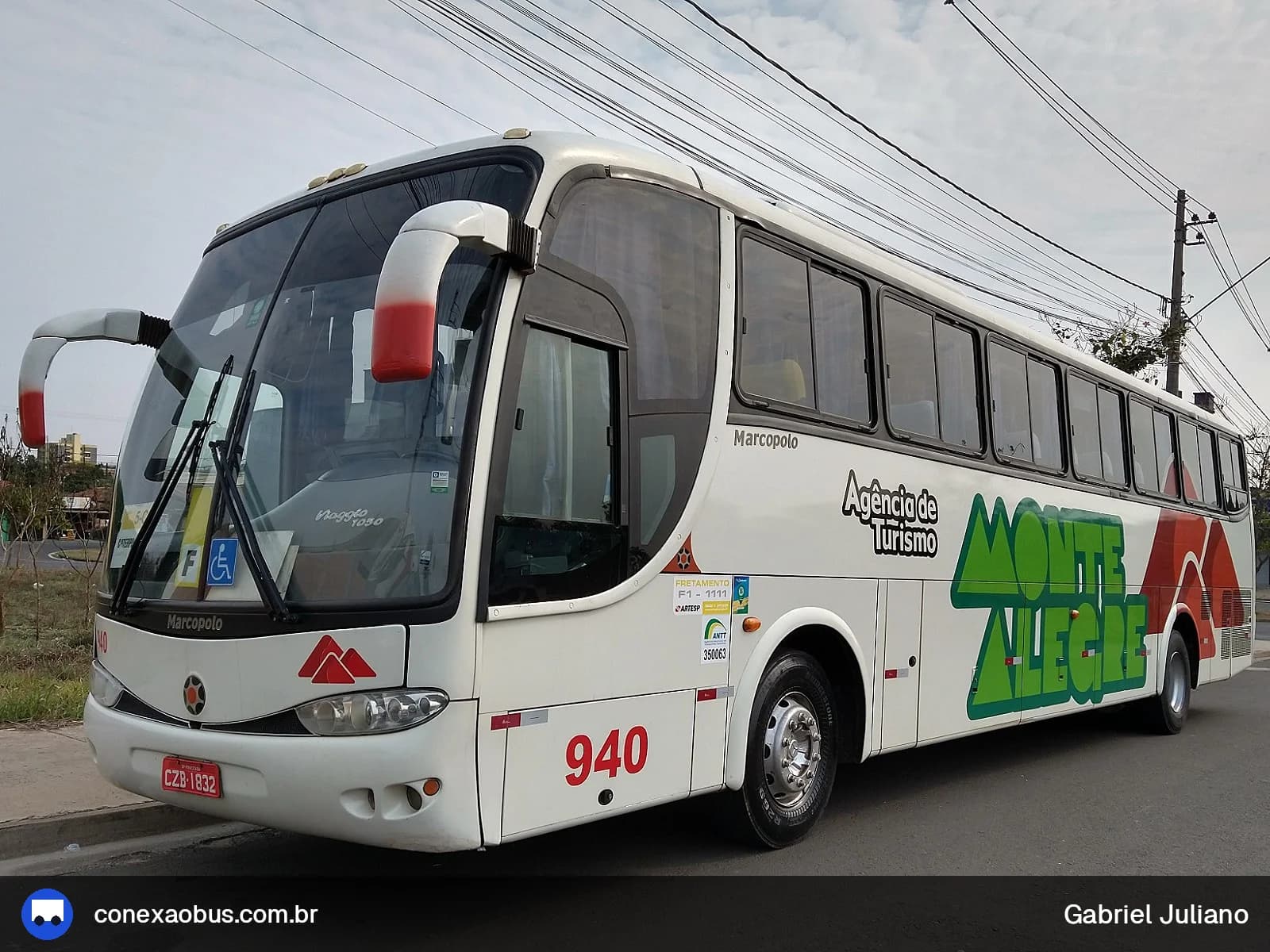 Ônibus Marcopolo Viaggio G6 1050, da Monte Alegre Turismo, prefixo 940, linha 5C - CATERPIILAR, em Piracicaba-SP