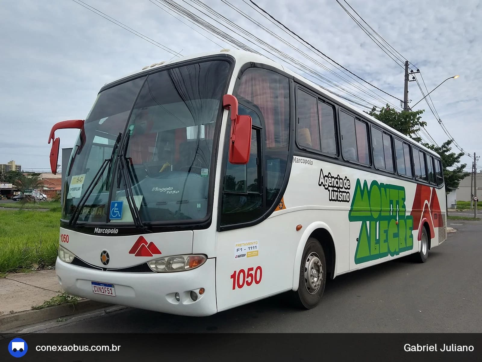 Ônibus Marcopolo Viaggio G6 1050, da Monte Alegre Turismo, prefixo 1050, em Piracicaba-SP