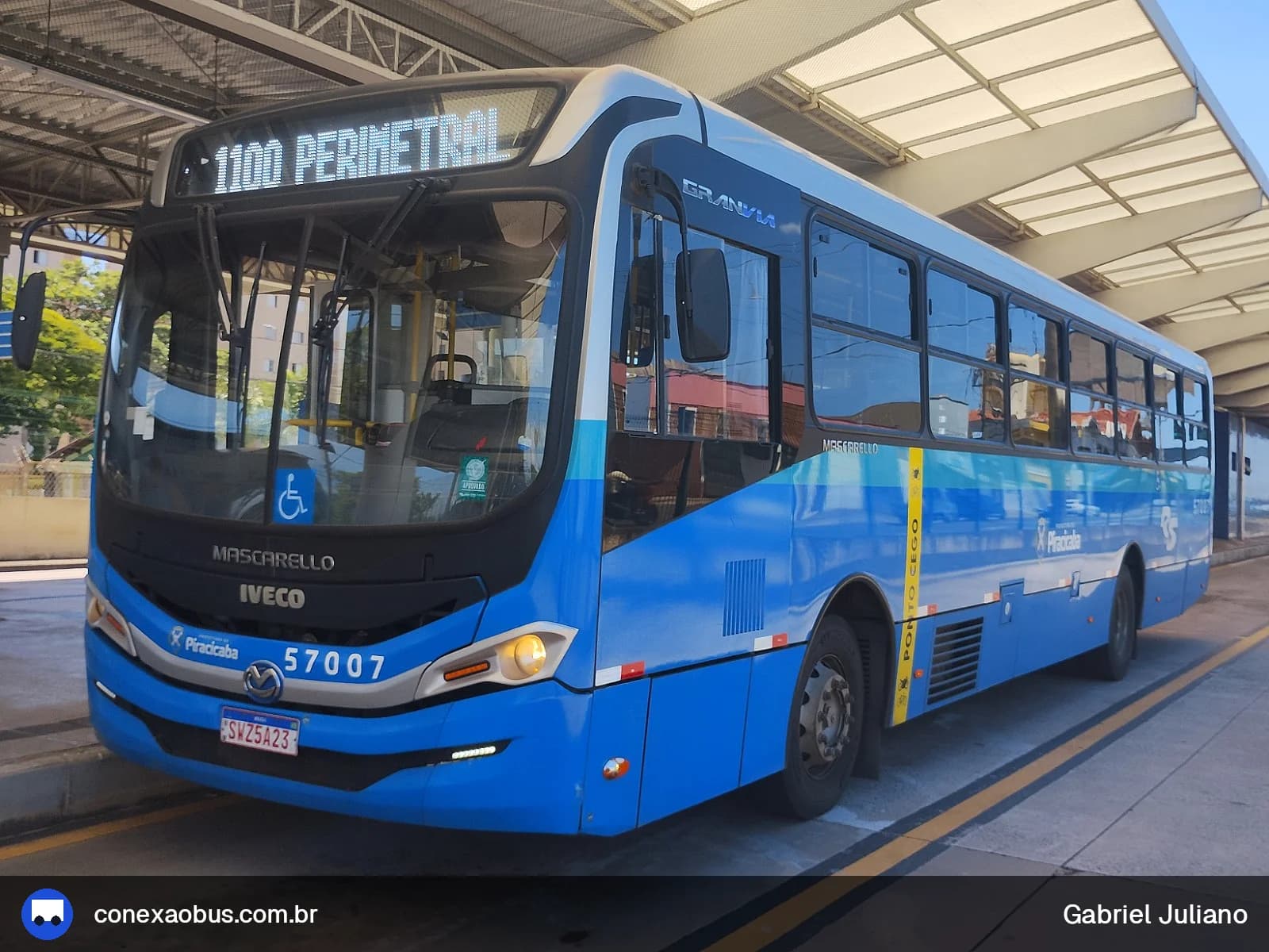 Ônibus Mascarello GRAN Via 2023, da Rápido Sumaré | Pira Mobilidade, prefixo 57007, em Piracicaba-SP