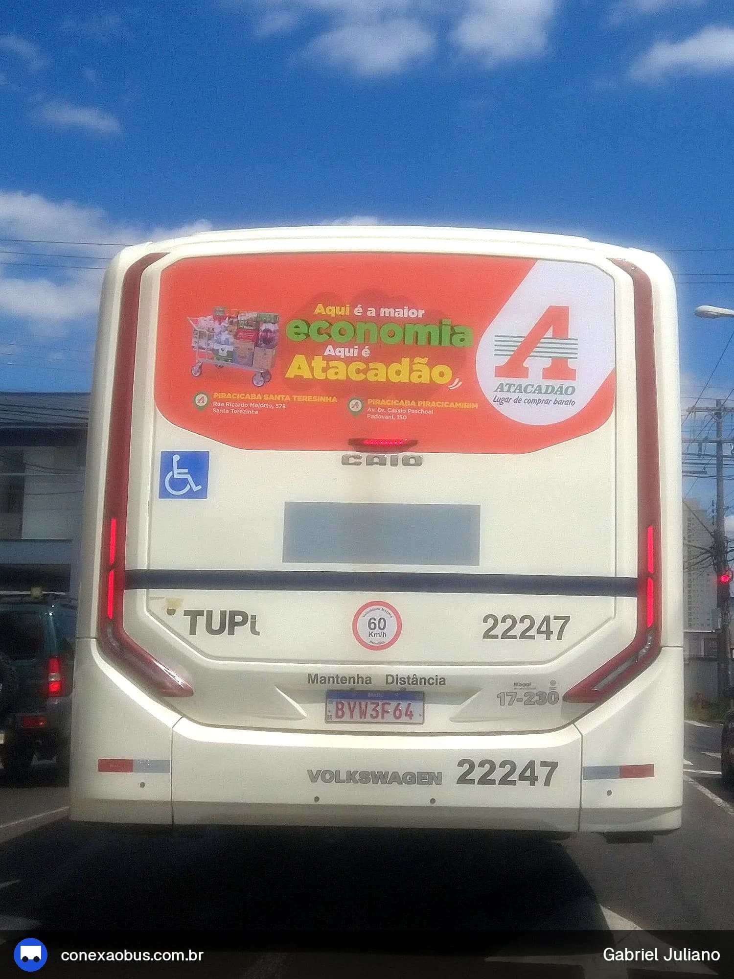 Ônibus CAIO Apache Vip V, da TUPi | Transporte Urbano Piracicaba, prefixo 22247, em Piracicaba-SP