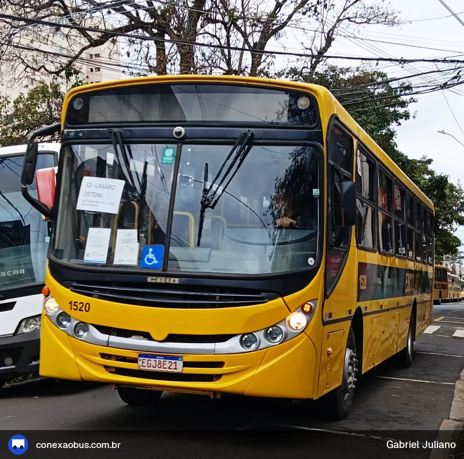 Ônibus CAIO Apache Vip II, da Viação Salire, prefixo 1520, em Piracicaba-SP
