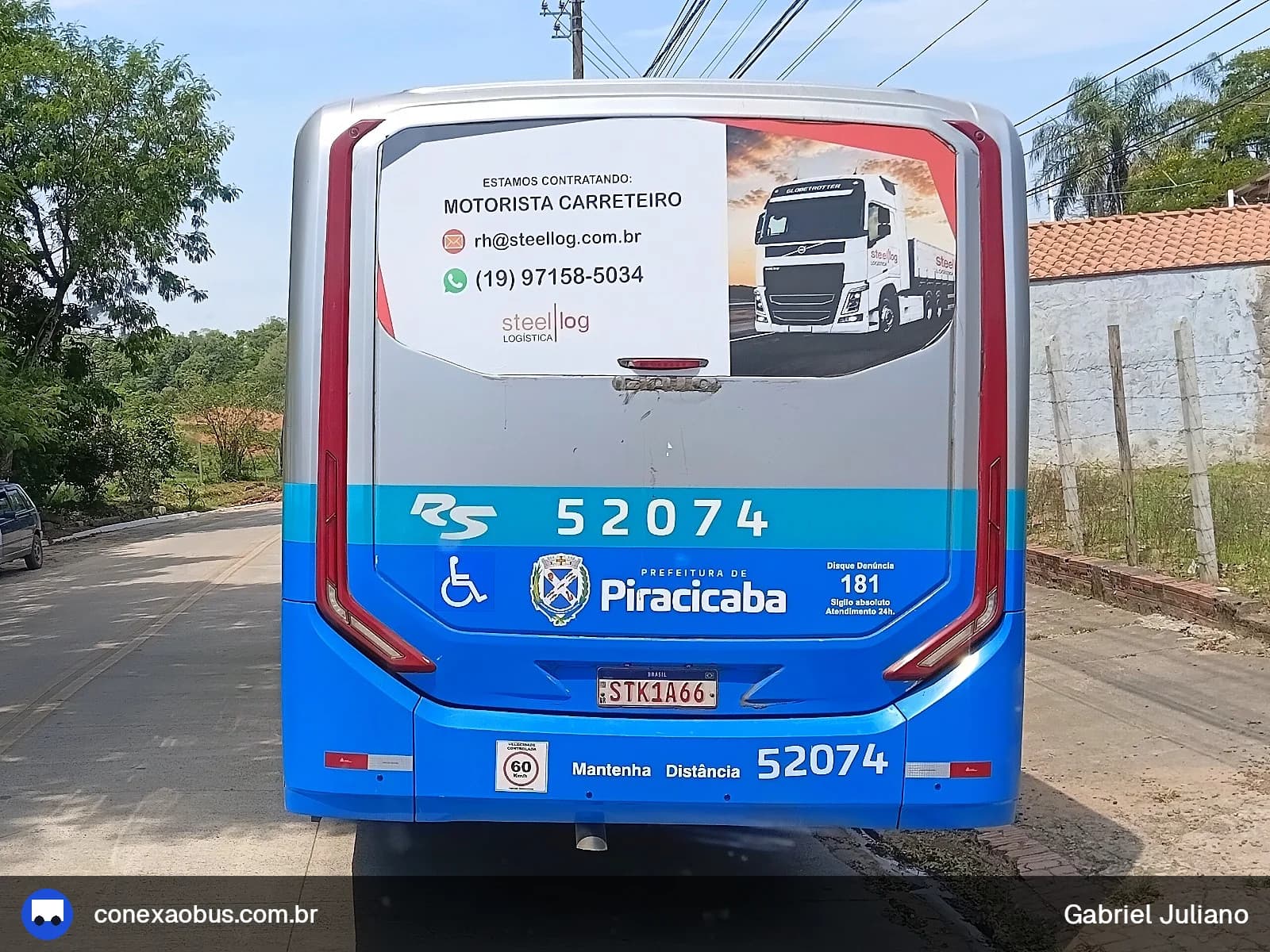 Ônibus CAIO Apache Vip V, da Rápido Sumaré | Pira Mobilidade, prefixo 52074, linha 401 - ÁRTEMIS / CENTRO, em Piracicaba-SP