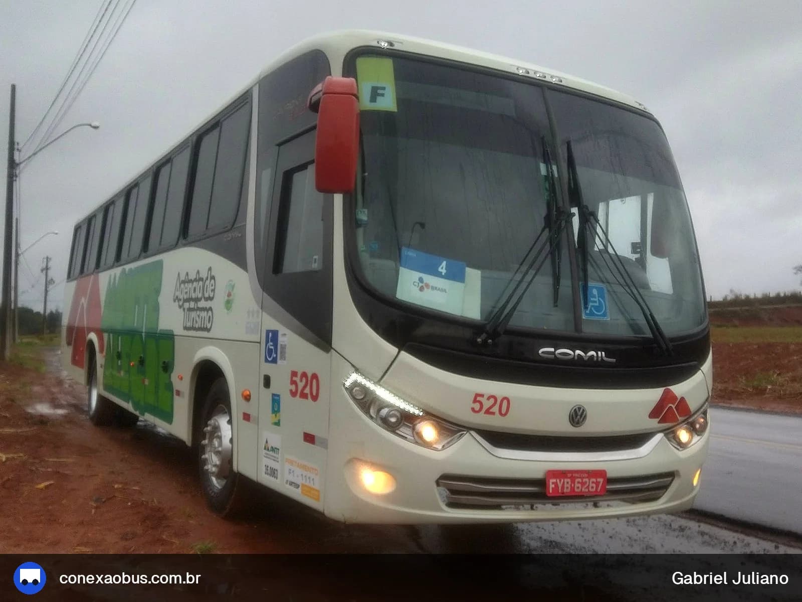Ônibus Comil Campione 3.25 2014, da Monte Alegre Turismo, prefixo 520, linha 4 - CJ DO BRASIL, em Piracicaba-SP
