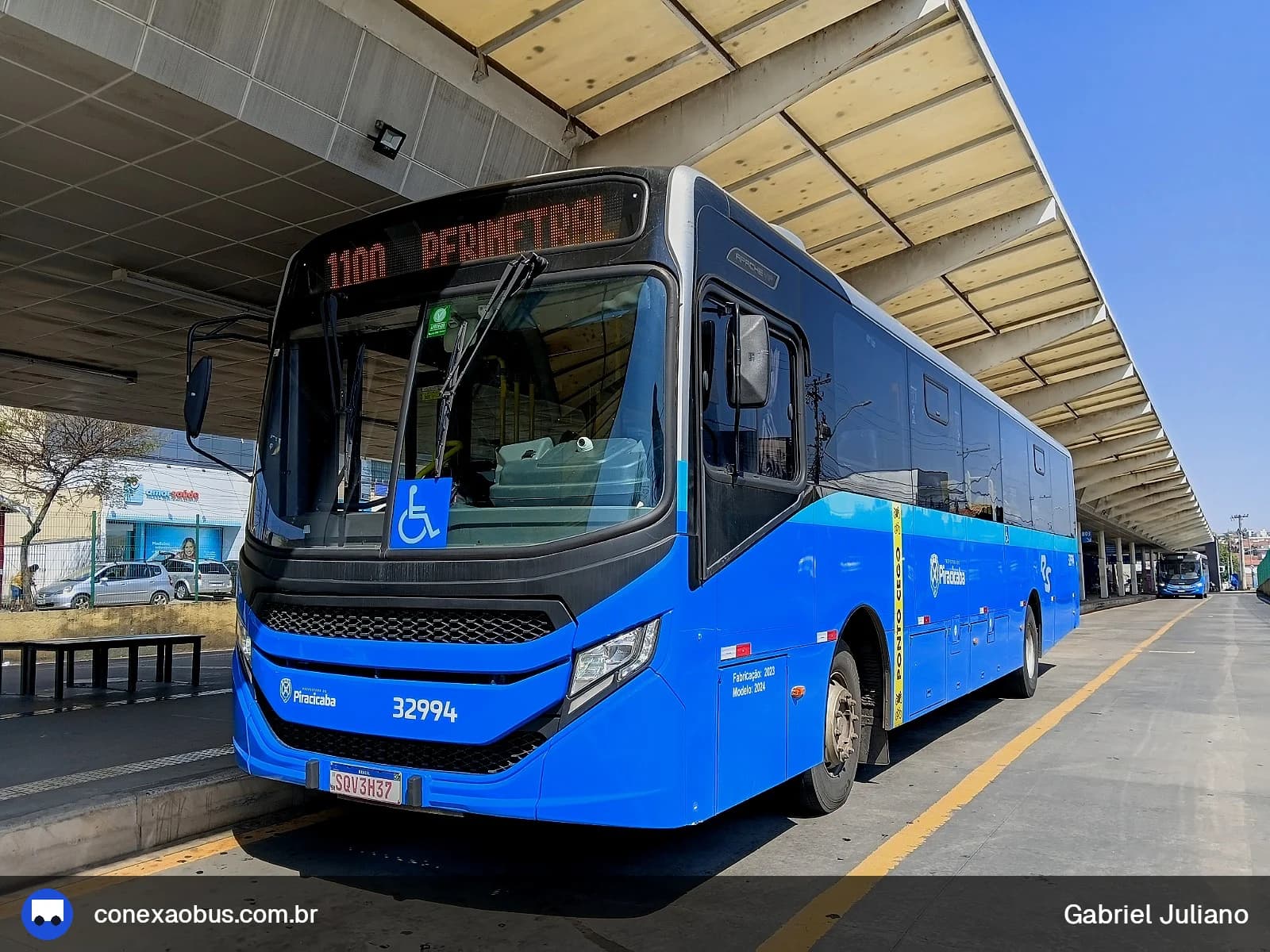 Ônibus CAIO Apache Vip V, da Rápido Sumaré | Pira Mobilidade, prefixo 32994, linha 1100 - PERIMETRAL TPA TPI TVS, em Piracicaba-SP