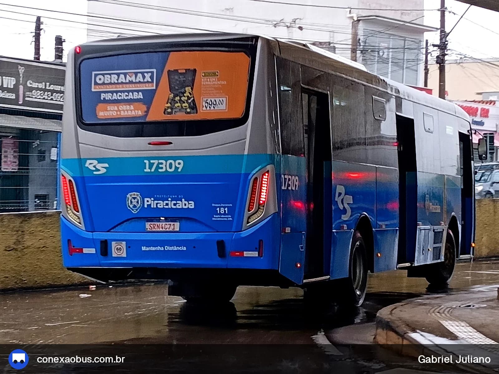 Ônibus Mascarello GRAN Via 2014, da Rápido Sumaré | Pira Mobilidade, prefixo 17309, em Piracicaba-SP