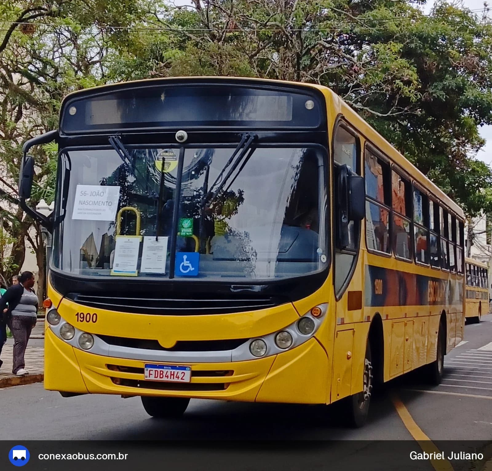 Ônibus CAIO Apache Vip II, da Viação Salire, prefixo 1900, em Piracicaba-SP