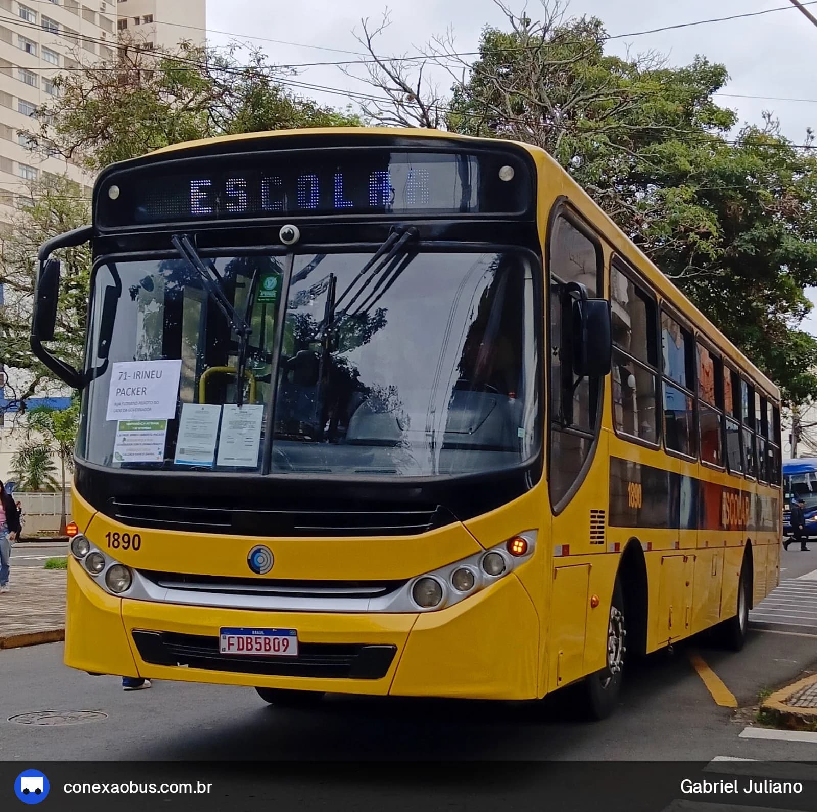 Ônibus CAIO Apache Vip III, da Viação Salire, prefixo 1890, em Piracicaba-SP