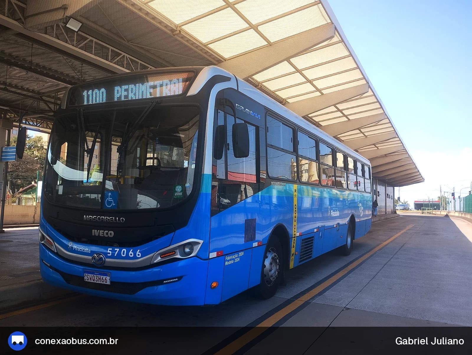 Ônibus Mascarello GRAN Via 2023, da Rápido Sumaré | Pira Mobilidade, prefixo 57066, em Piracicaba-SP
