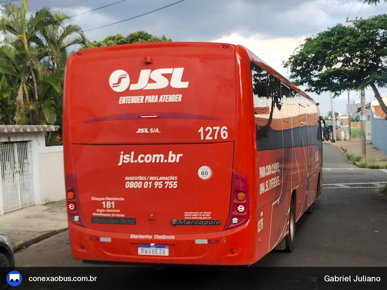 Ônibus Marcopolo IDEALE 2015, da Júlio Simões, prefixo 1276, em Piracicaba-SP