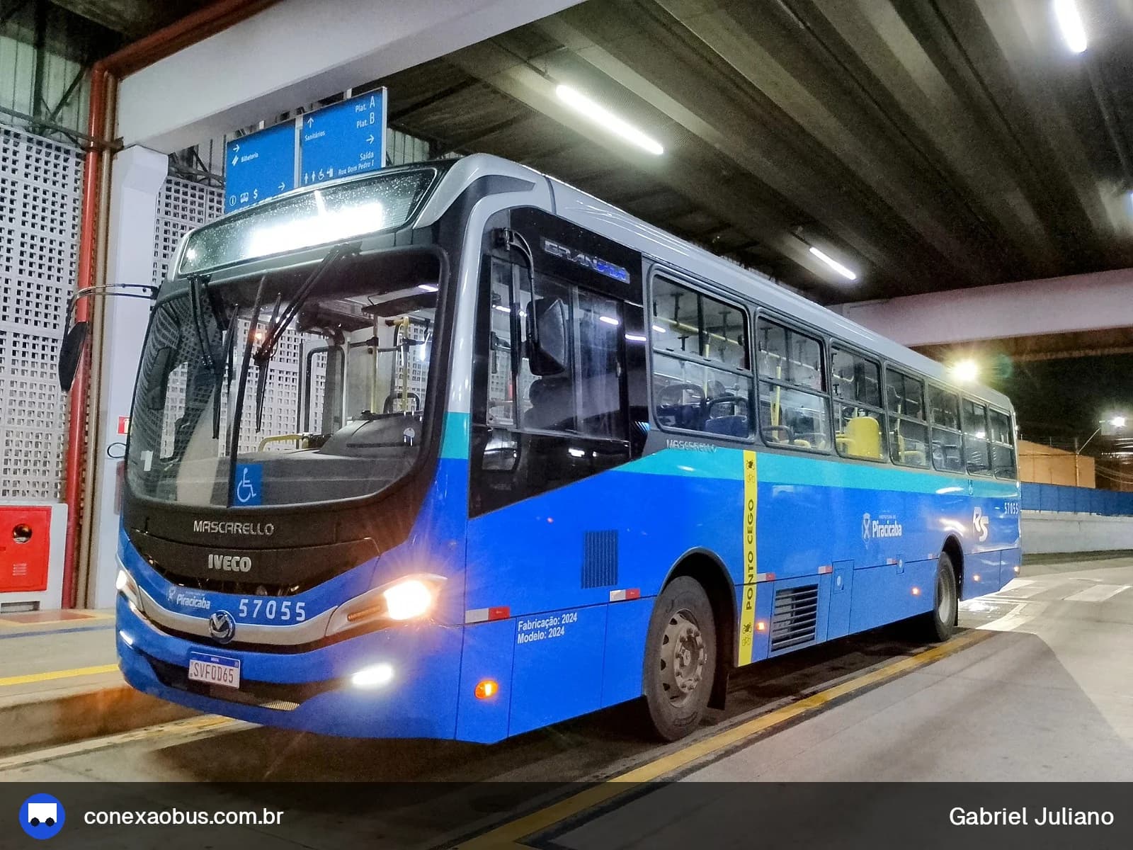 Ônibus Mascarello GRAN Via 2023, da Rápido Sumaré | Pira Mobilidade, prefixo 57055, em Piracicaba-SP