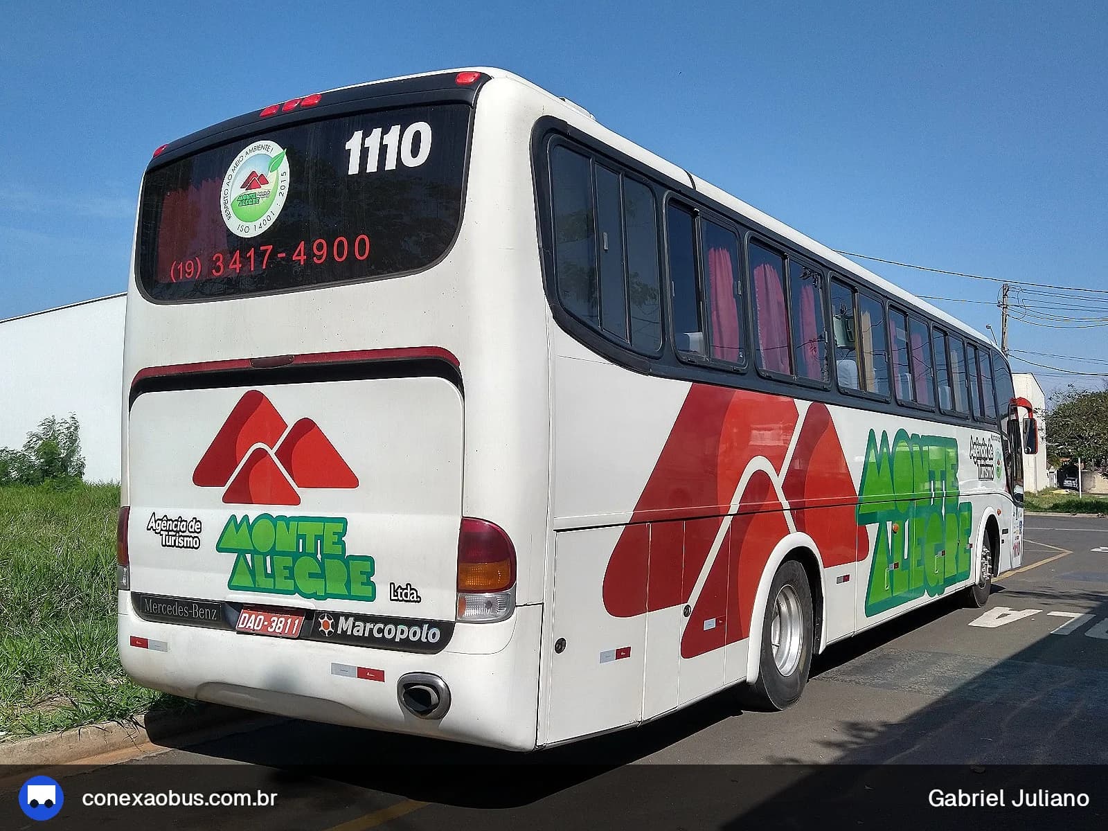 Ônibus Marcopolo Viaggio G6 1050, da Monte Alegre Turismo, prefixo 1110, em Piracicaba-SP
