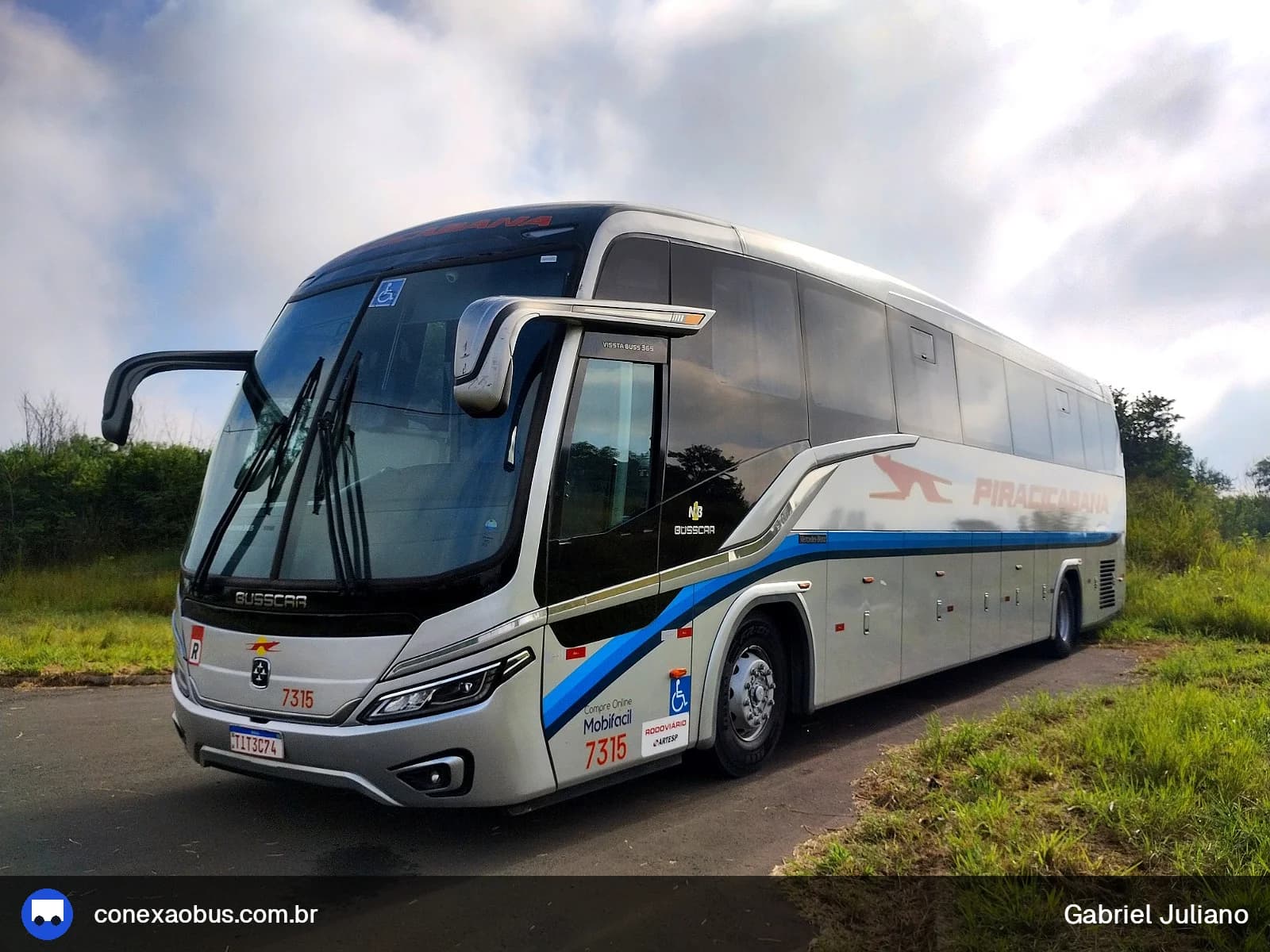 Ônibus Busscar VISSTA Buss 365 NB1, da Viação Piracicabana, prefixo 7315, em Piracicaba-SP