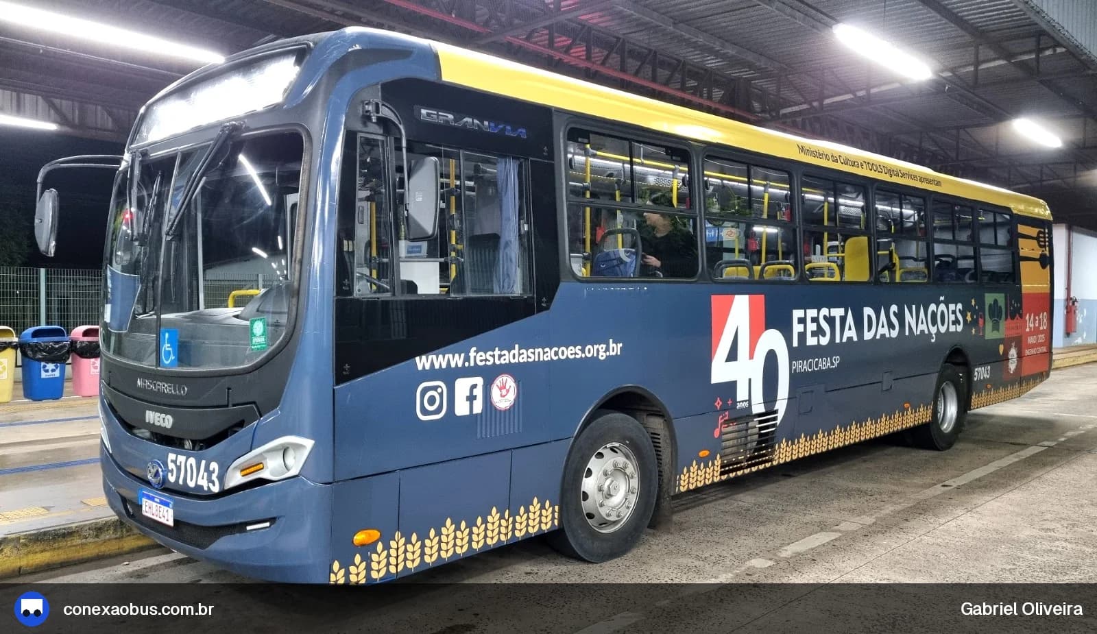 Ônibus Mascarello GRAN Via 2023, da Rápido Sumaré | Pira Mobilidade, prefixo 57043, em Piracicaba-SP