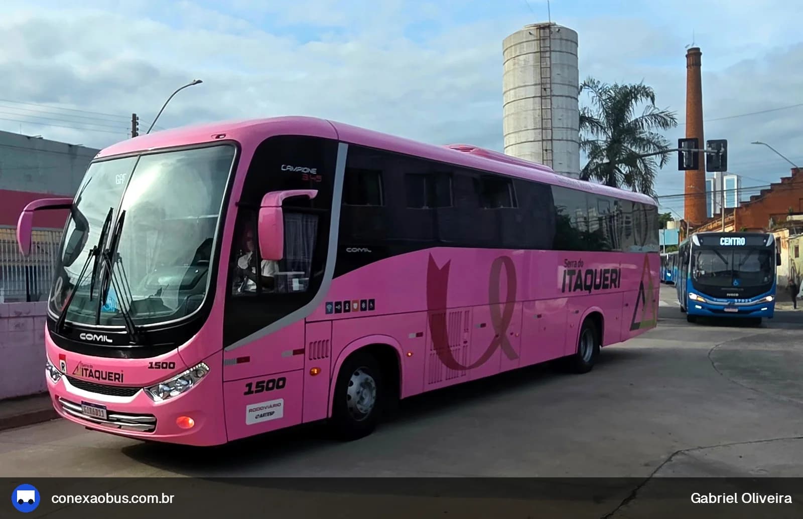 Ônibus Comil Campione 3.45, da Itaqueri, prefixo 1500, em Piracicaba-SP